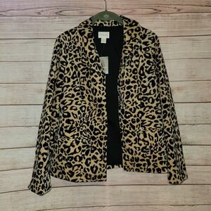 Chico's Leopard Print Jacket Trendy Statement Piece Size 0 Y2K‎ Retro Glam